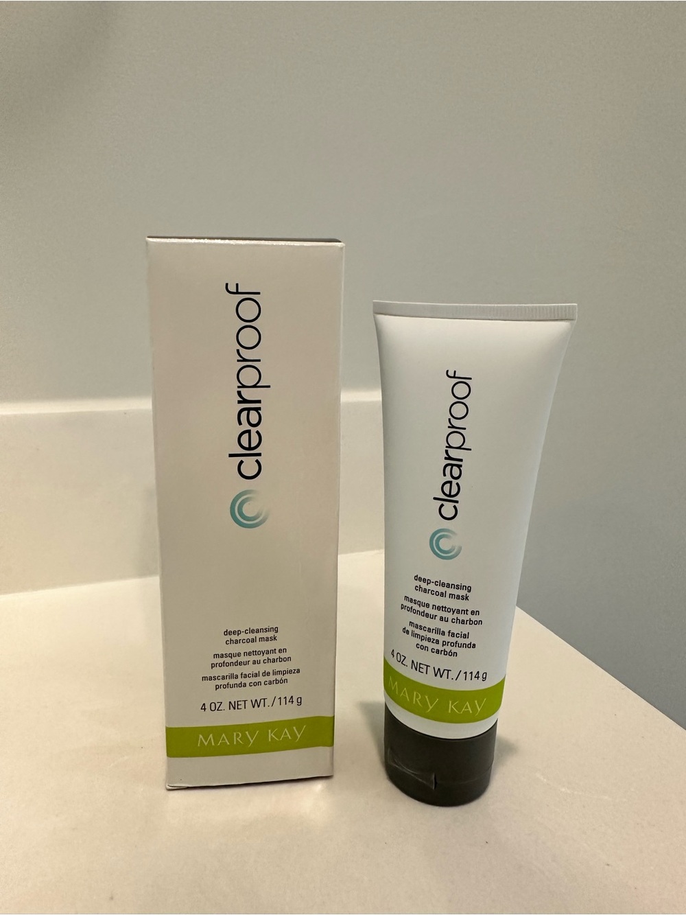Mary Kay Clearproof Charcoal Mask - White with Green Accent